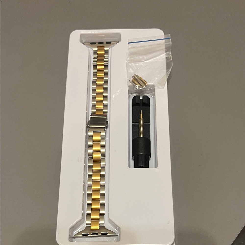 Gold and Silver Smartwatch Band
